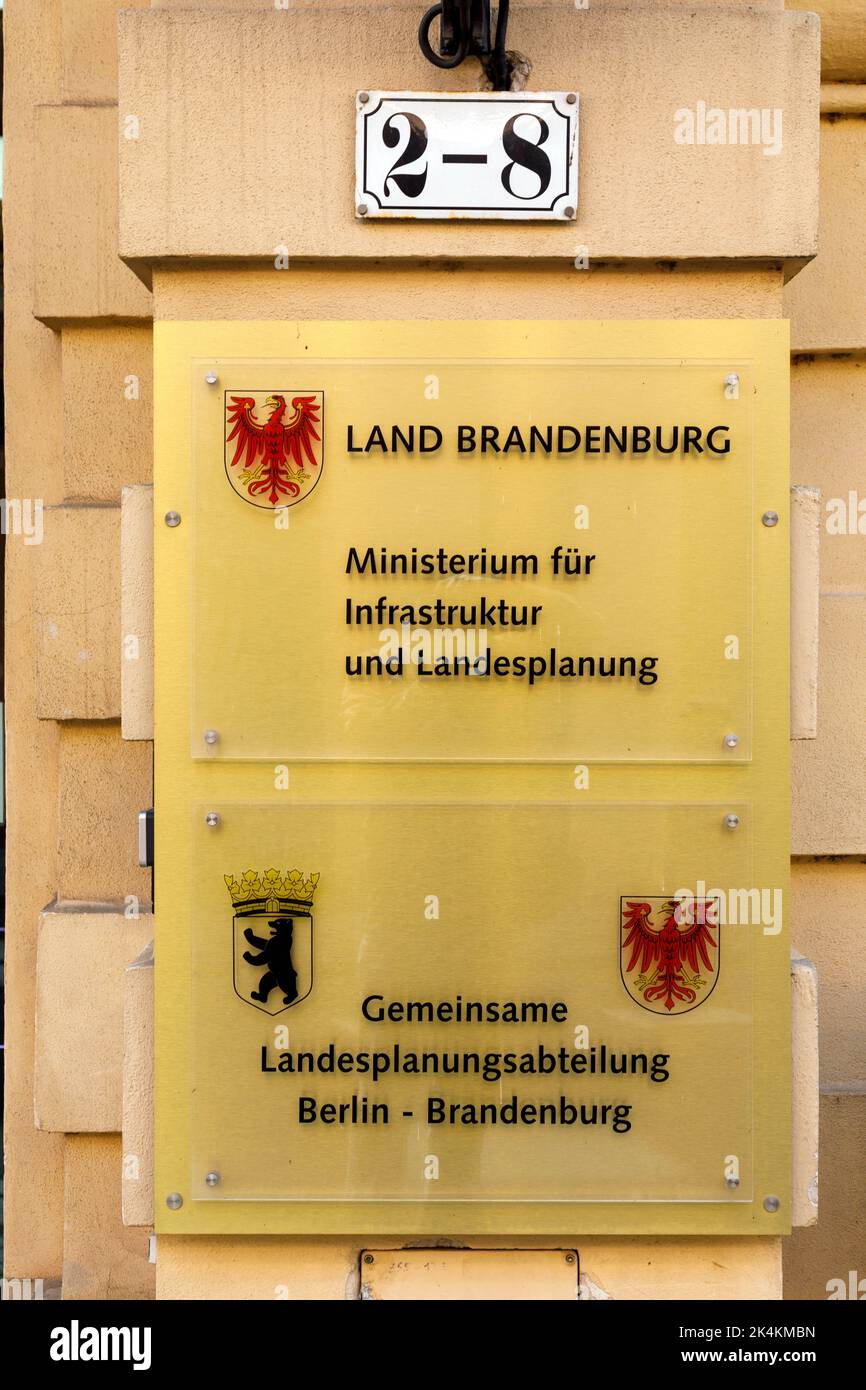 Ministry for Infrastructure and State Planning of the State of Brandenburg and Joint State Planning Department Berlin-Brandenburg in Potsdam Stock Photo