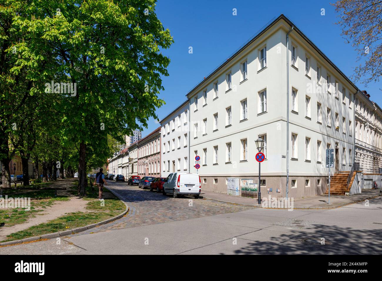 Residential area in downtown Potsdam on Dortusstrasse Stock Photo