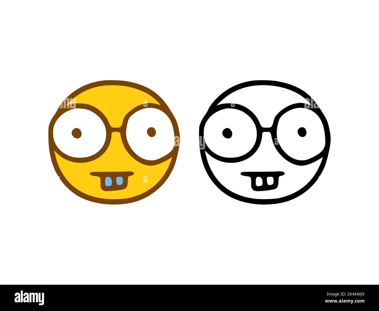Fancy emoticon in doodle style isolated on white background Stock ...