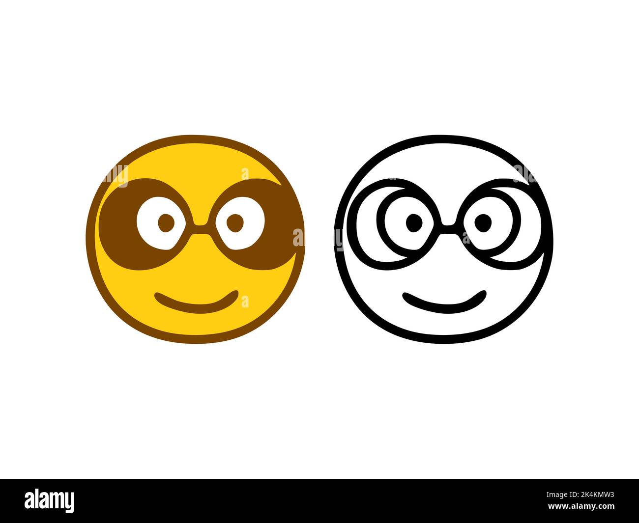 Fancy emoticon in doodle style isolated on white background Stock ...