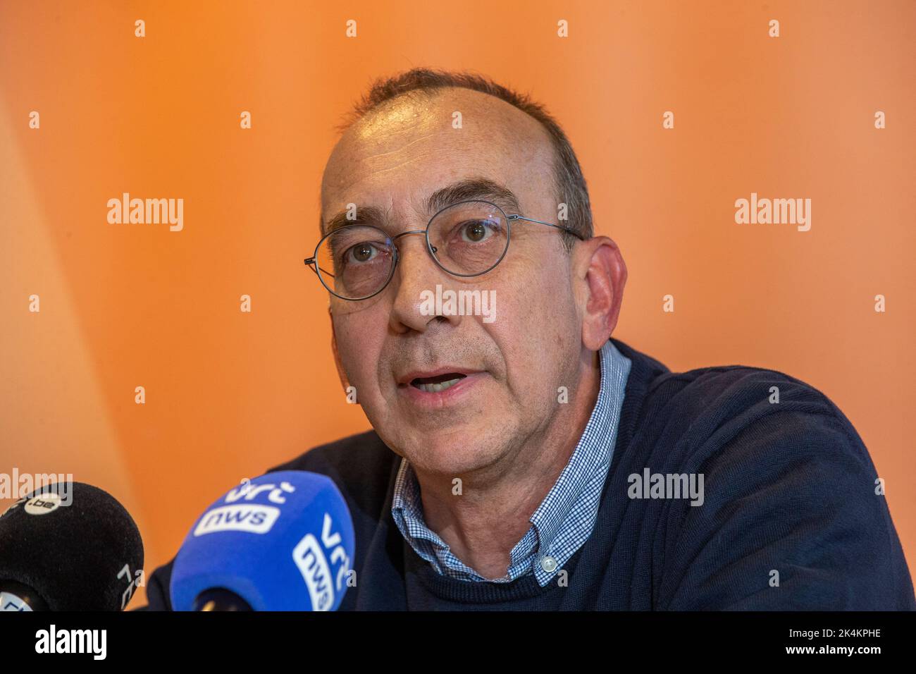 Markus Berger pictured during a press conference to present the plans for an 'energy-island', a link between the offshore wind parks and the mainland electricity netwerk, Monday 03 October 2022 in Oostende. BELGA PHOTO NICOLAS MAETERLINCK Stock Photo