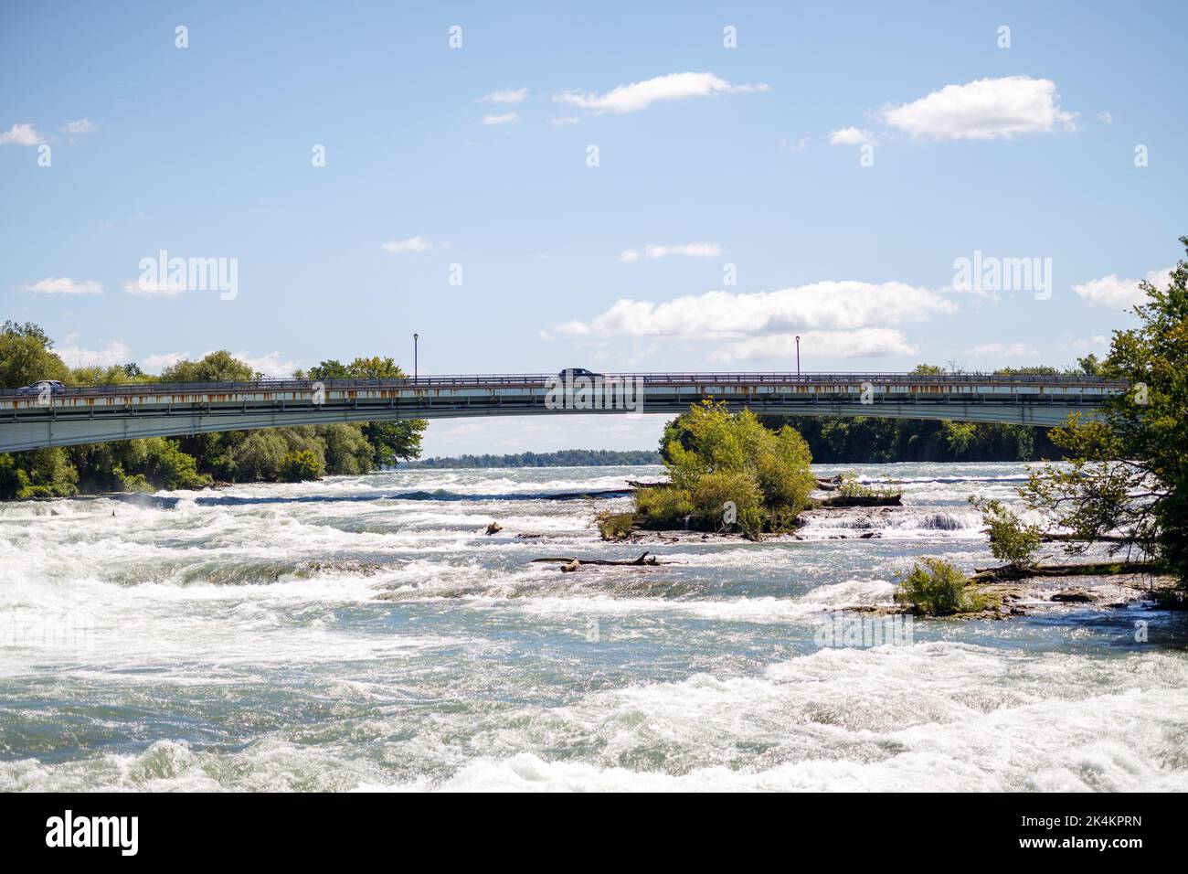 A raging waterfalls surrounded by trees Stock Photo - Alamy