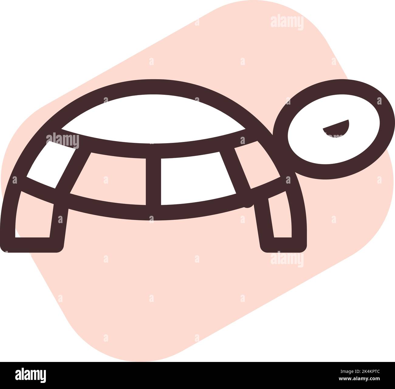 Brown turtle, illustration, vector on a white background. Stock Vector