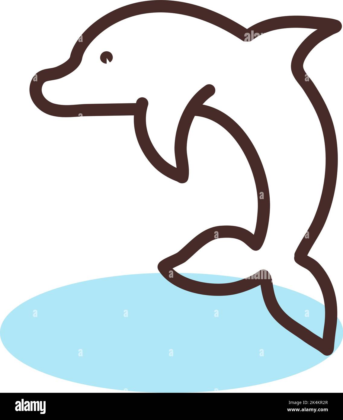 Brown dolphin, illustration, vector on a white background. Stock Vector