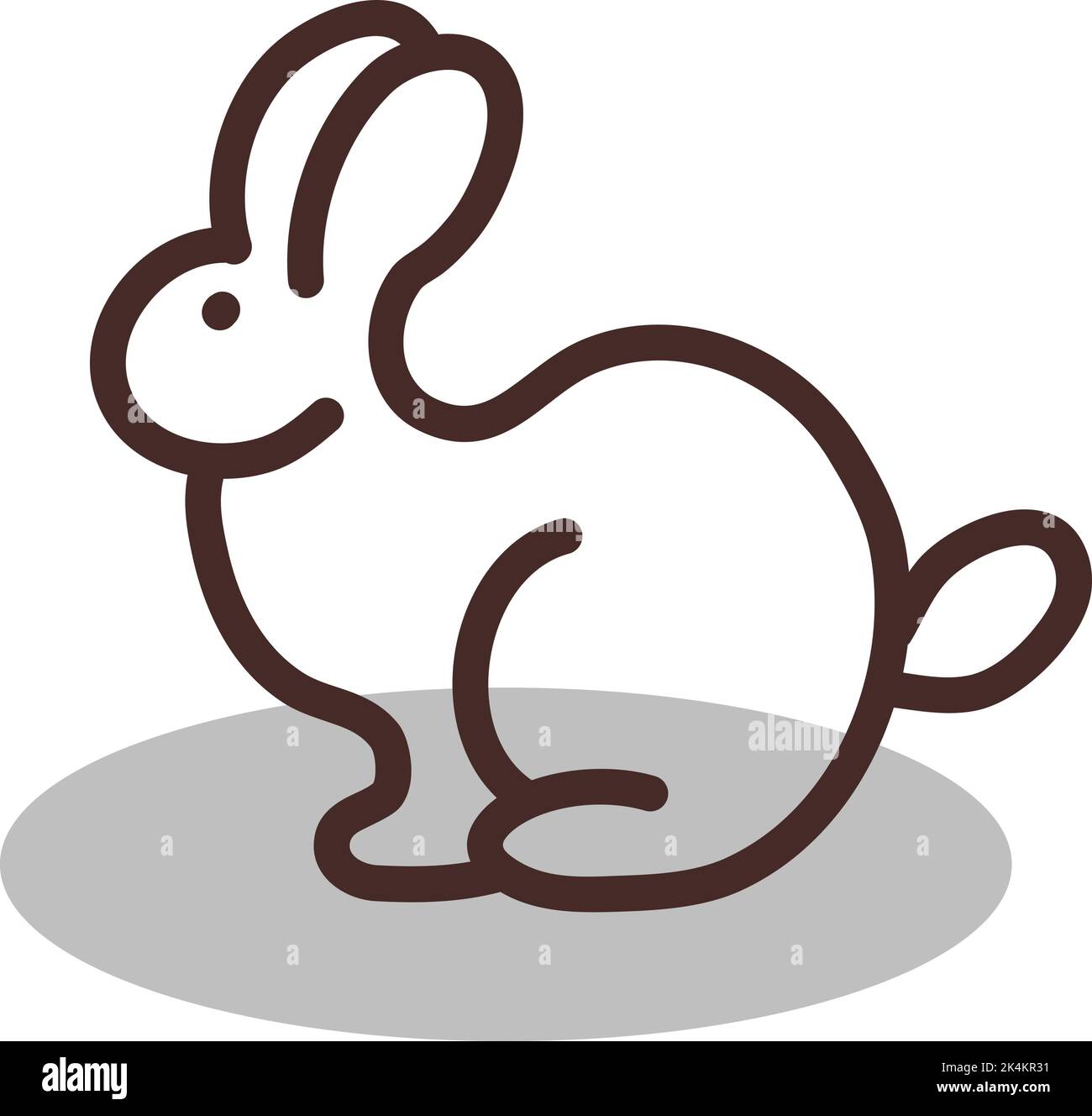 Small brown rabbit, illustration, vector on a white background Stock ...