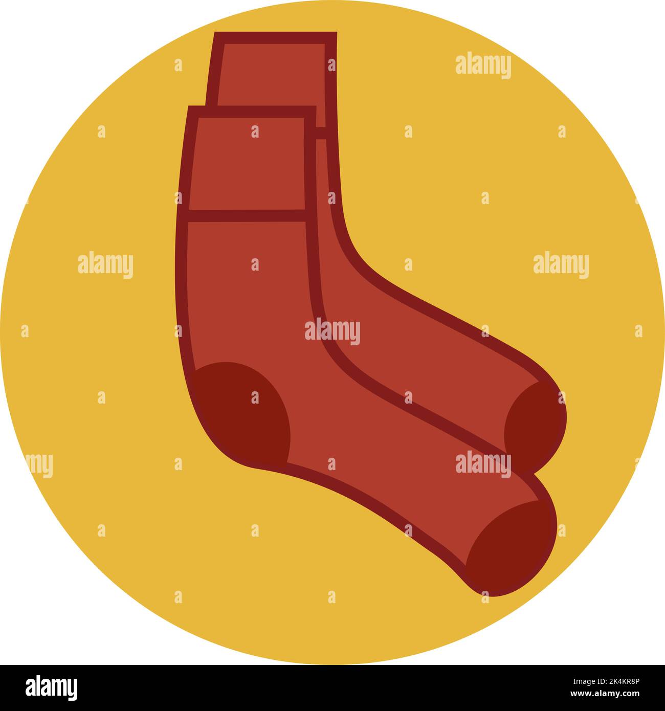 Warm red socks, illustration, vector on a white background. Stock Vector
