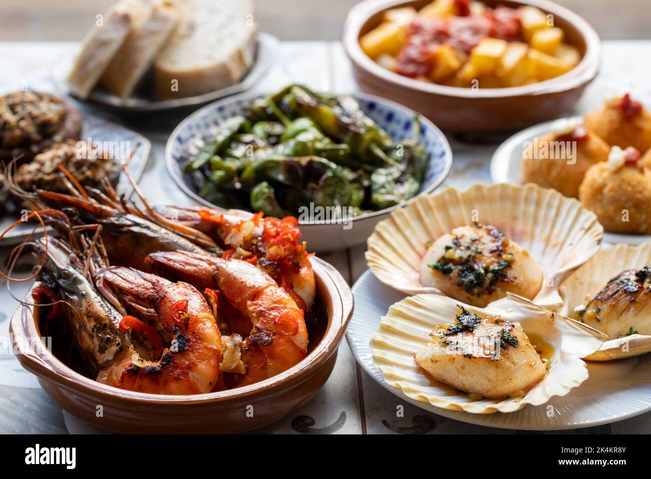 Traditional Spanish tapas selection Stock Photo - Alamy