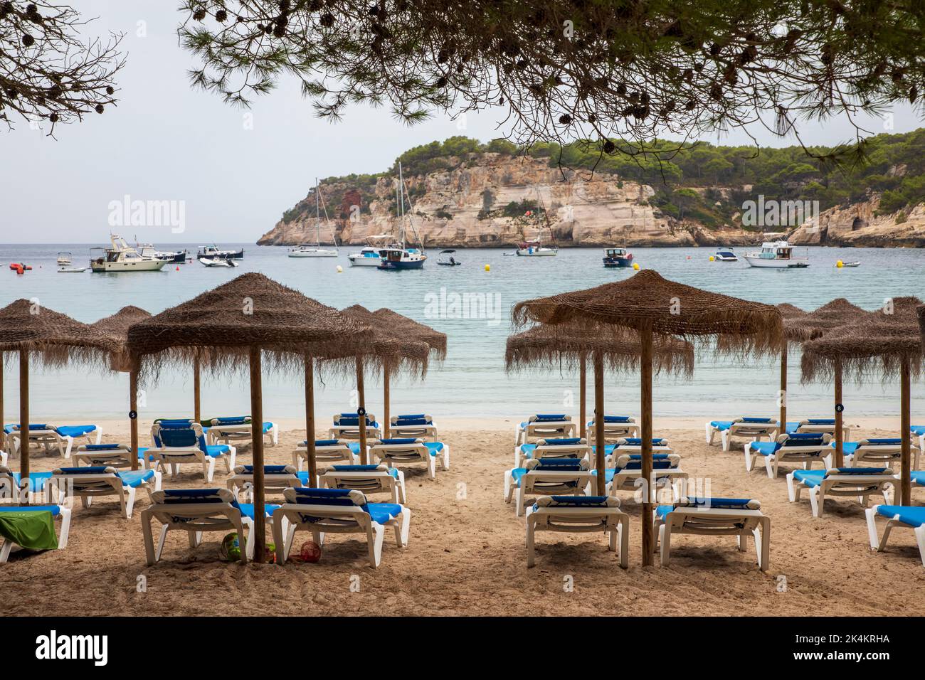 Beautiful beach at Cala Galdana, Menorca, early in the morning Stock Photo