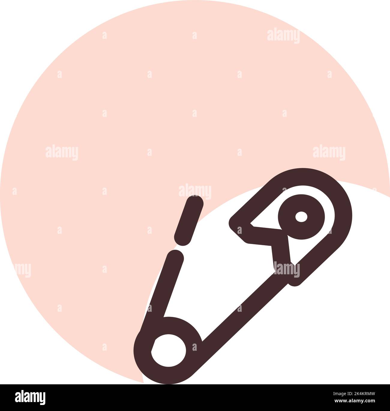 Baby safety pin, illustration, vector on a white background Stock ...