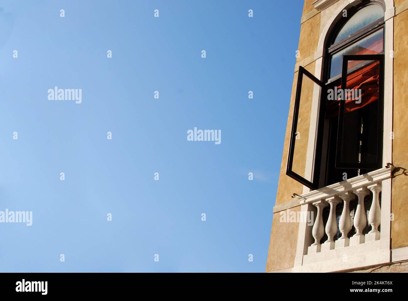 A glass window of the house with a blue sky background Stock Photo - Alamy