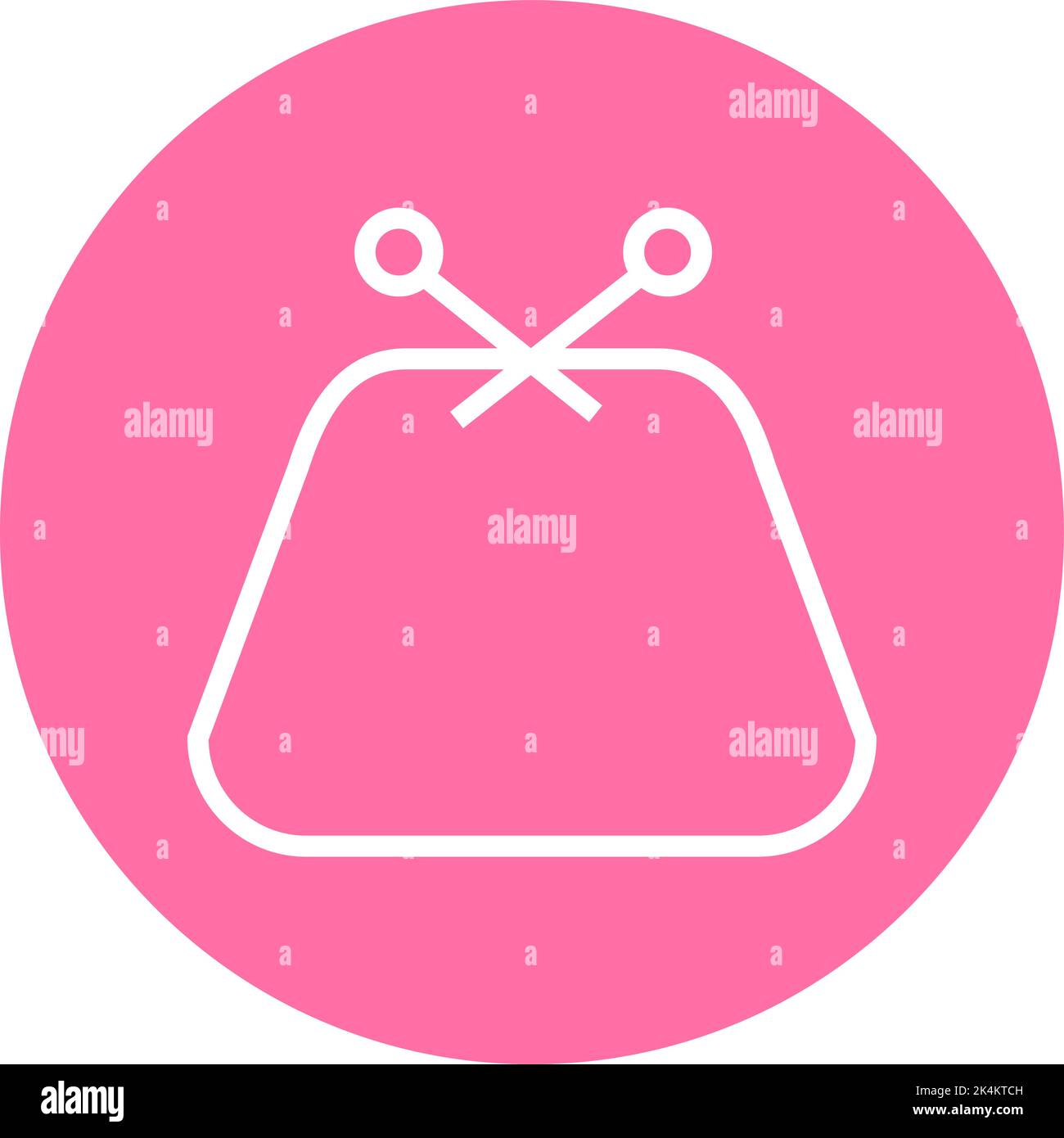 Small pink purse, illustration, vector on a white background. Stock Vector