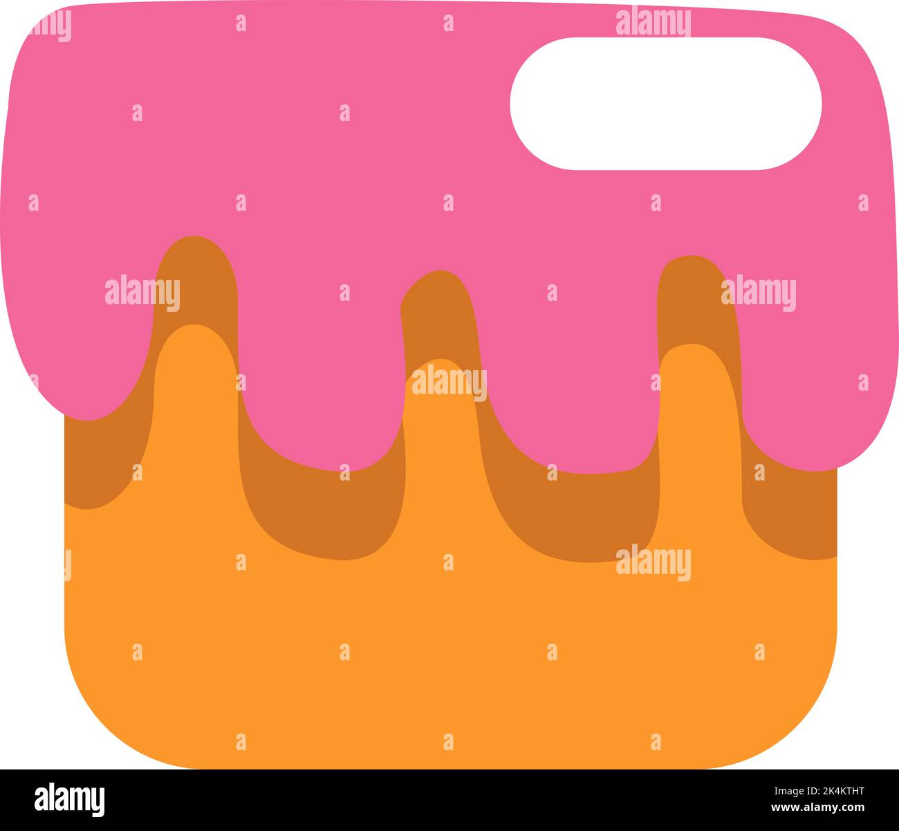Tall pink cake, illustration, vector on a white background. Stock Vector
