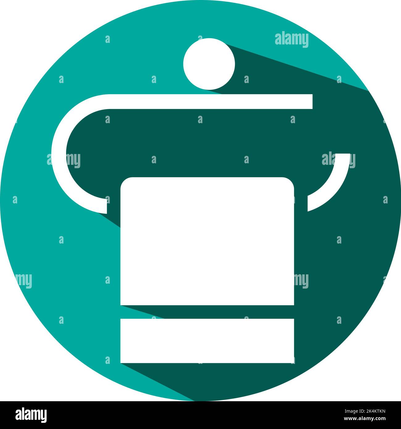 Bathroom towel, illustration, vector on a white background. Stock Vector