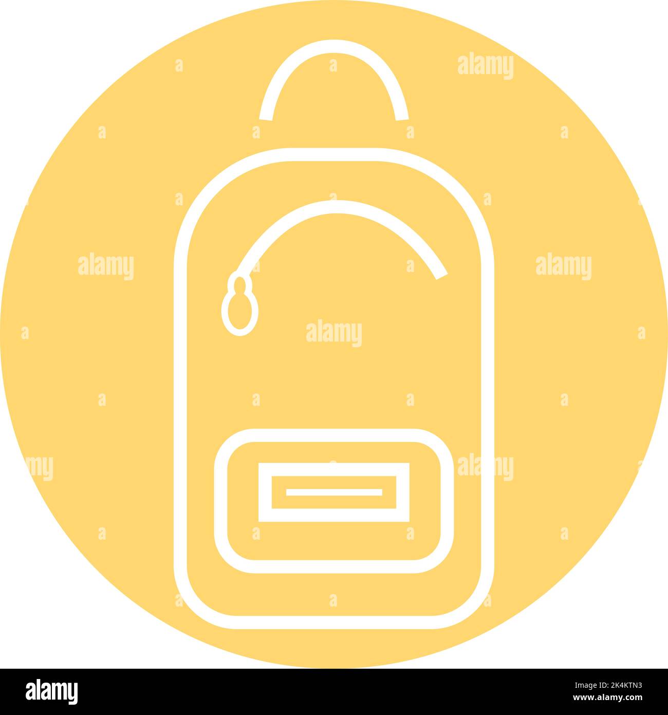 Yellow school backpack, illustration, vector on a white background ...