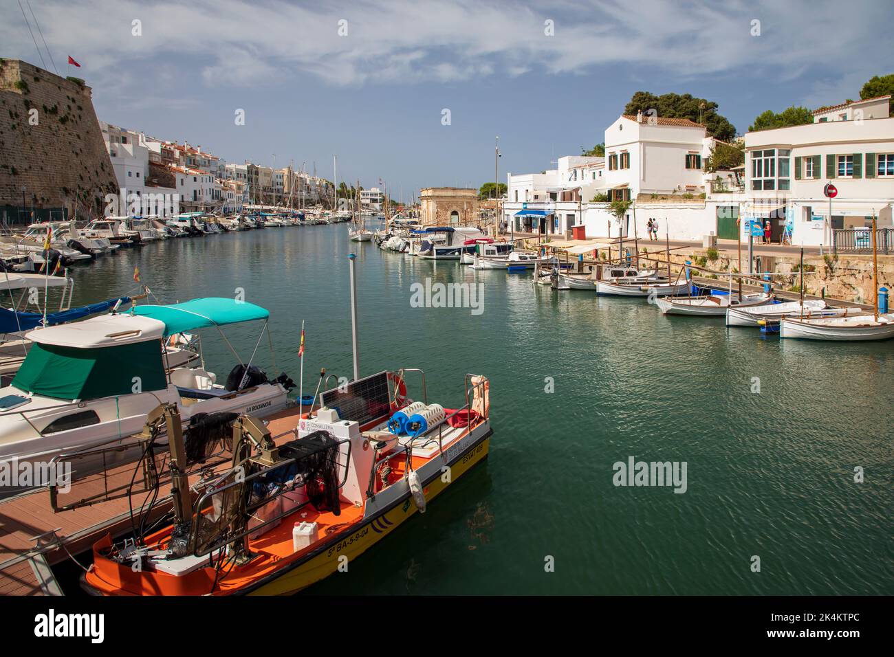 Ciutadella, Spain - September 5th, 2022:The port of Ciutadella is located in the western part of the island of Minorca and  can accommodate 175 vessel Stock Photo