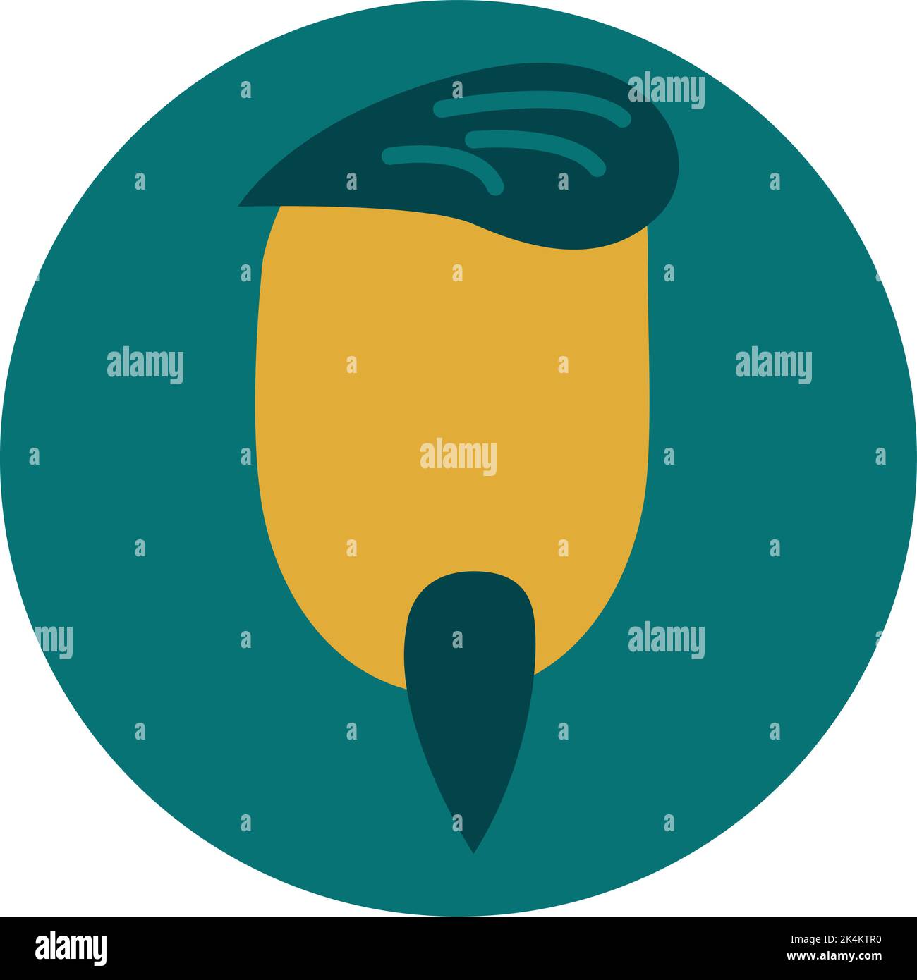 Man with small long beard, illustration, vector on a white background