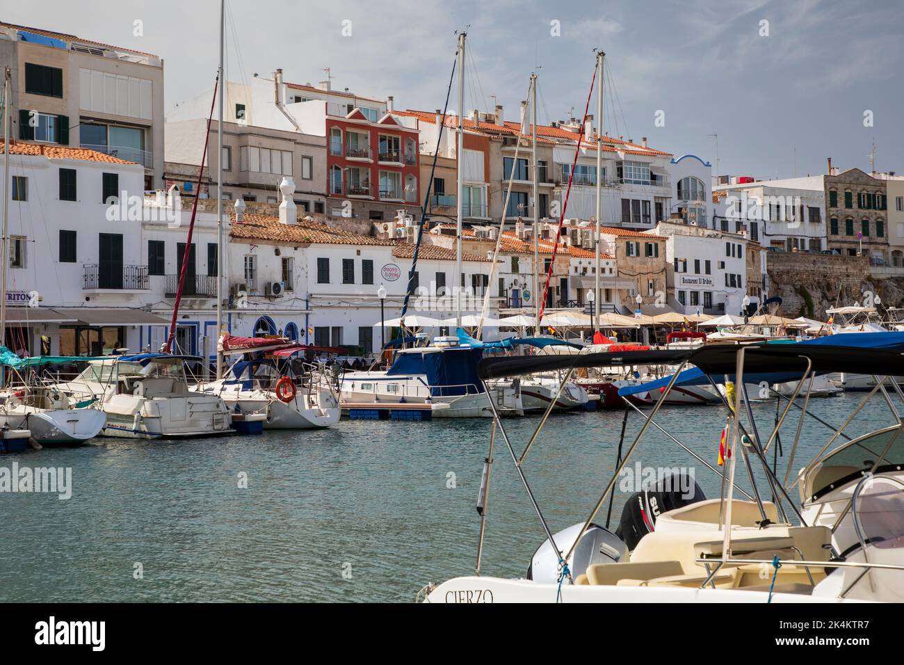 Ciutadella, Spain - September 5th, 2022:The port of Ciutadella is located in the western part of the island of Minorca and  can accommodate 175 vessel Stock Photo