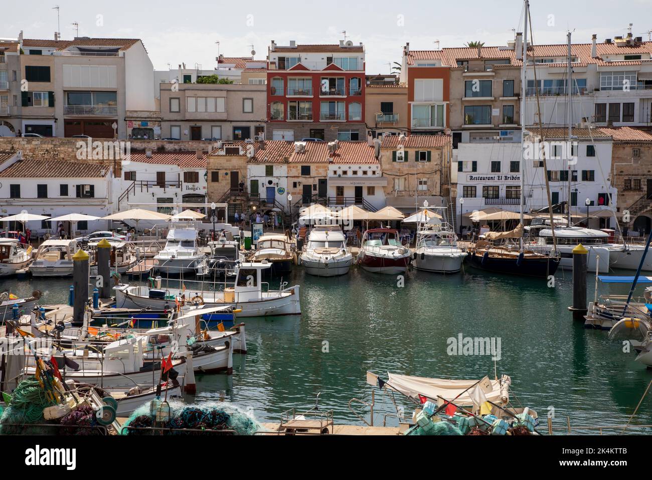 Ciutadella, Spain - September 5th, 2022:The port of Ciutadella is located in the western part of the island of Minorca and  can accommodate 175 vessel Stock Photo