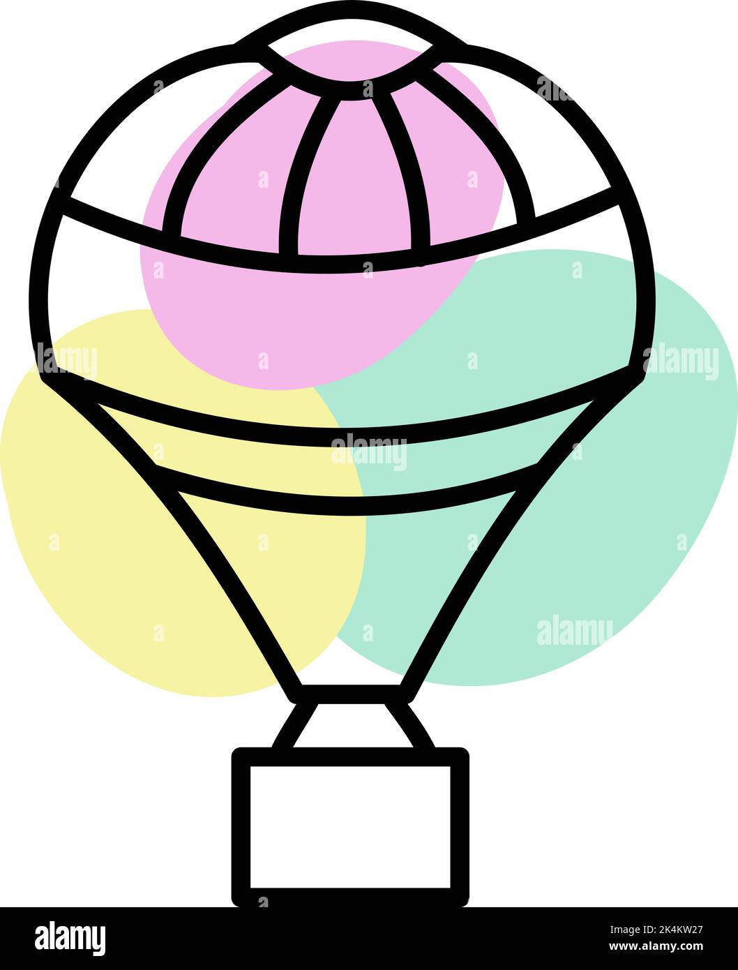Floating hot air balloon, illustration, vector on a white background ...