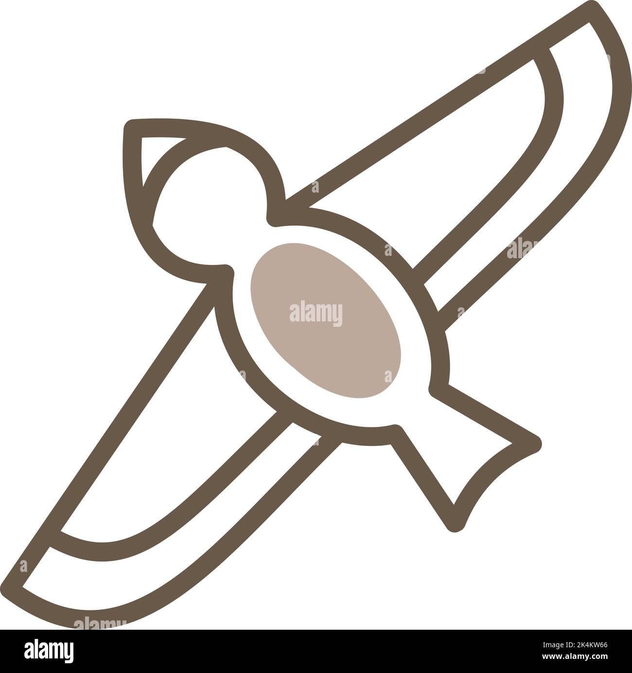 Flying brown bird, illustration, vector on a white background Stock