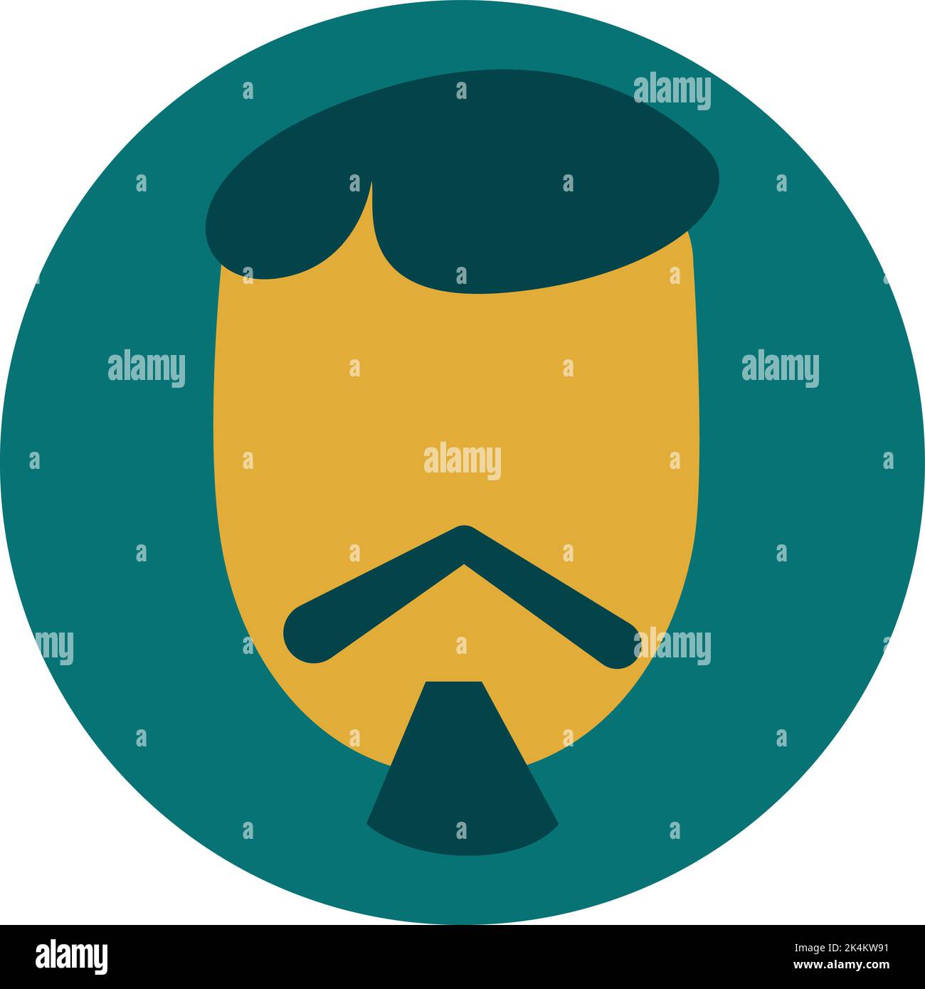 Asian moustache style, illustration, vector on a white background Stock