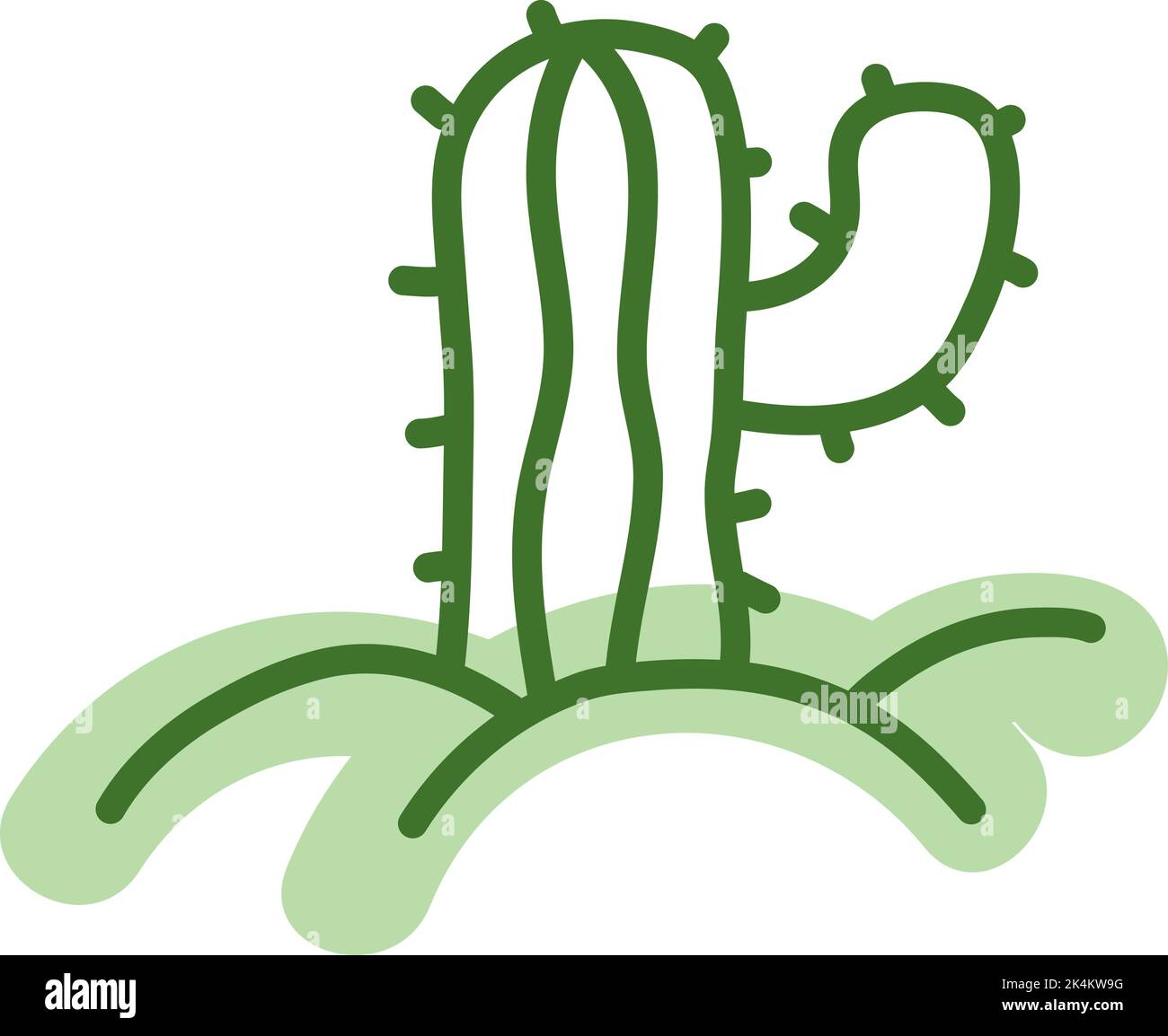 Desert cactus, illustration, vector on a white background. Stock Vector
