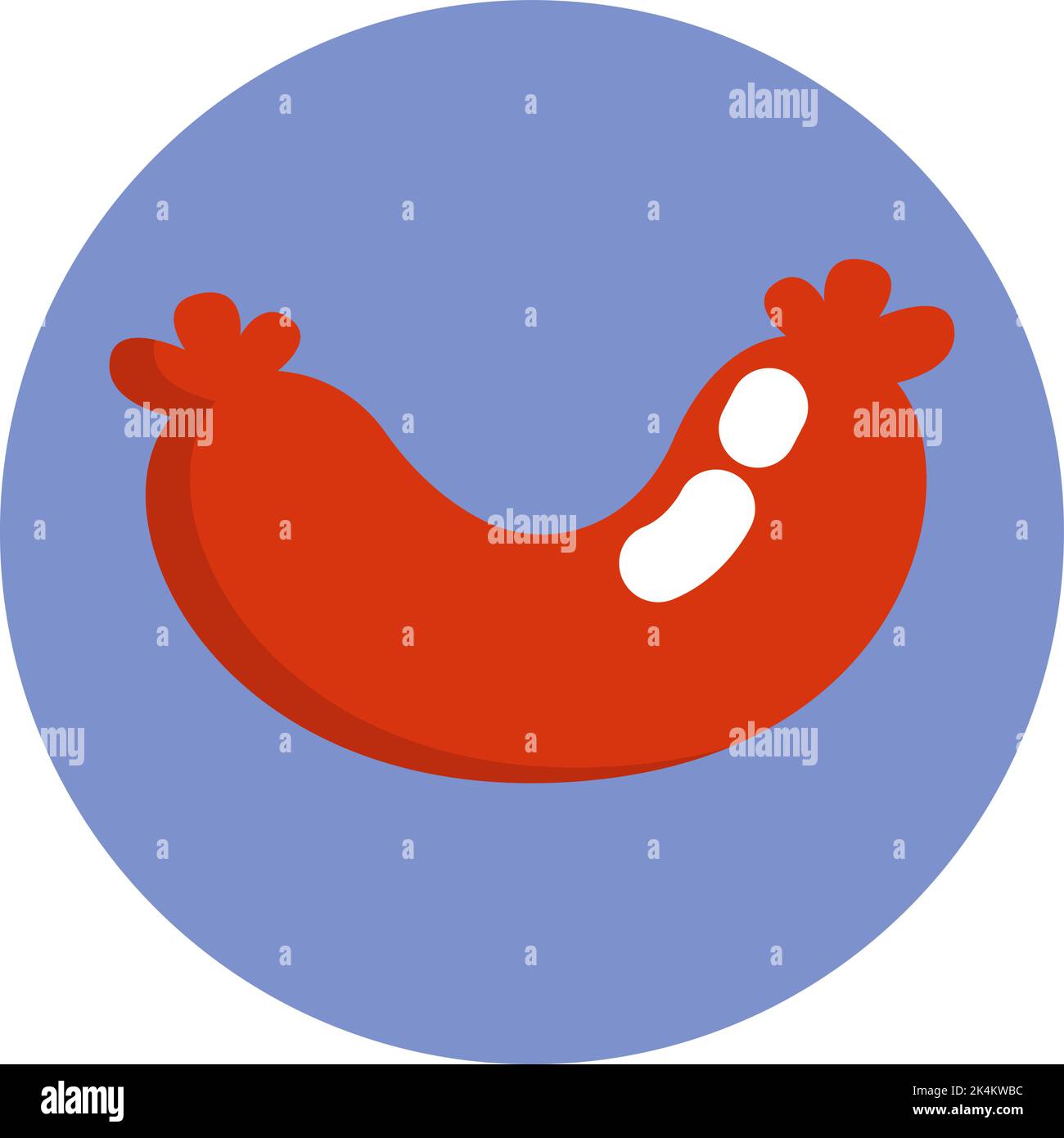 Breakfast sausage, illustration, vector on a white background. Stock Vector