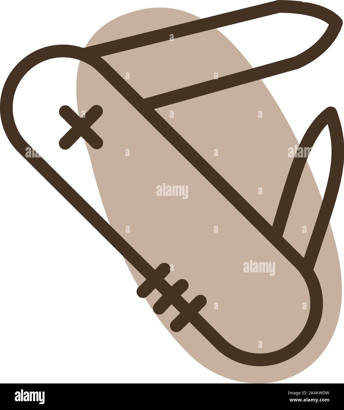 Camping pocket knife, illustration, vector on a white background. Stock Vector