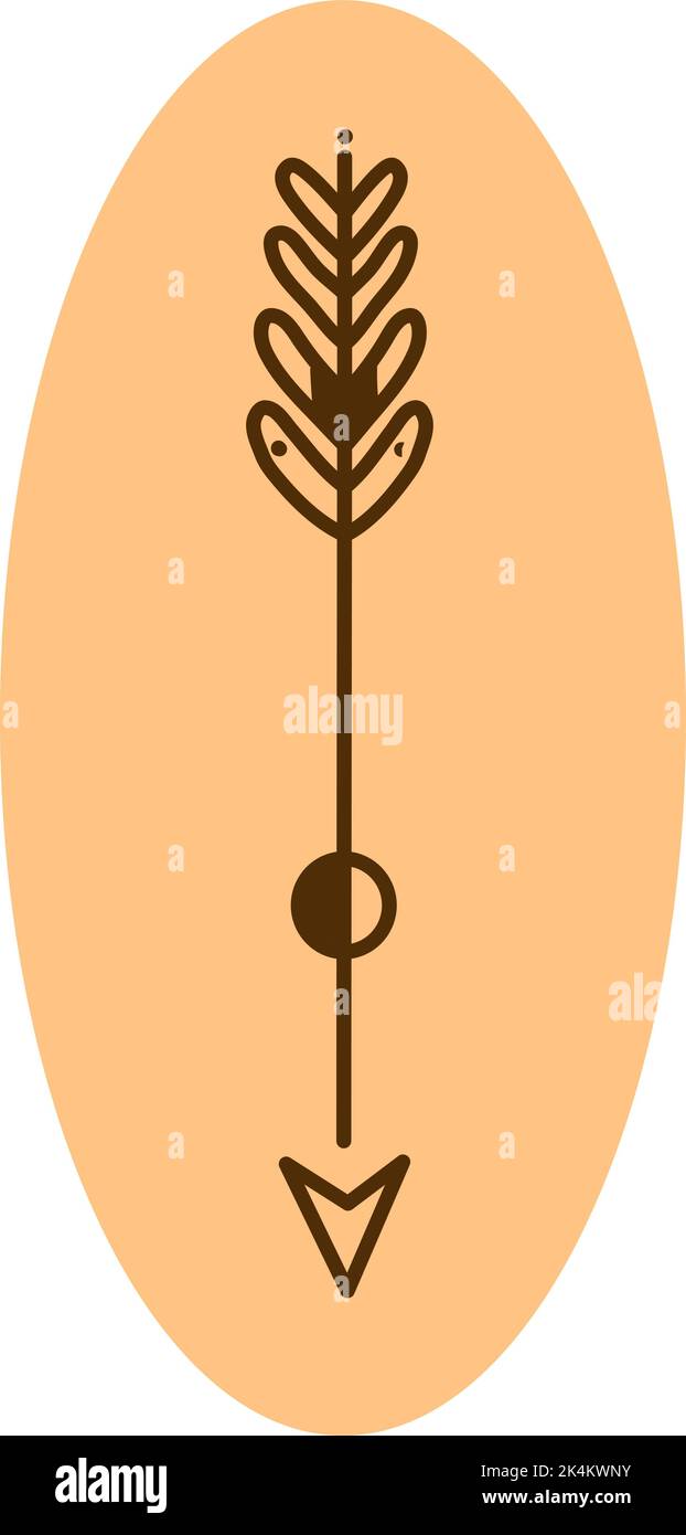 Sharp archery arrow, illustration, vector on a white background. Stock Vector