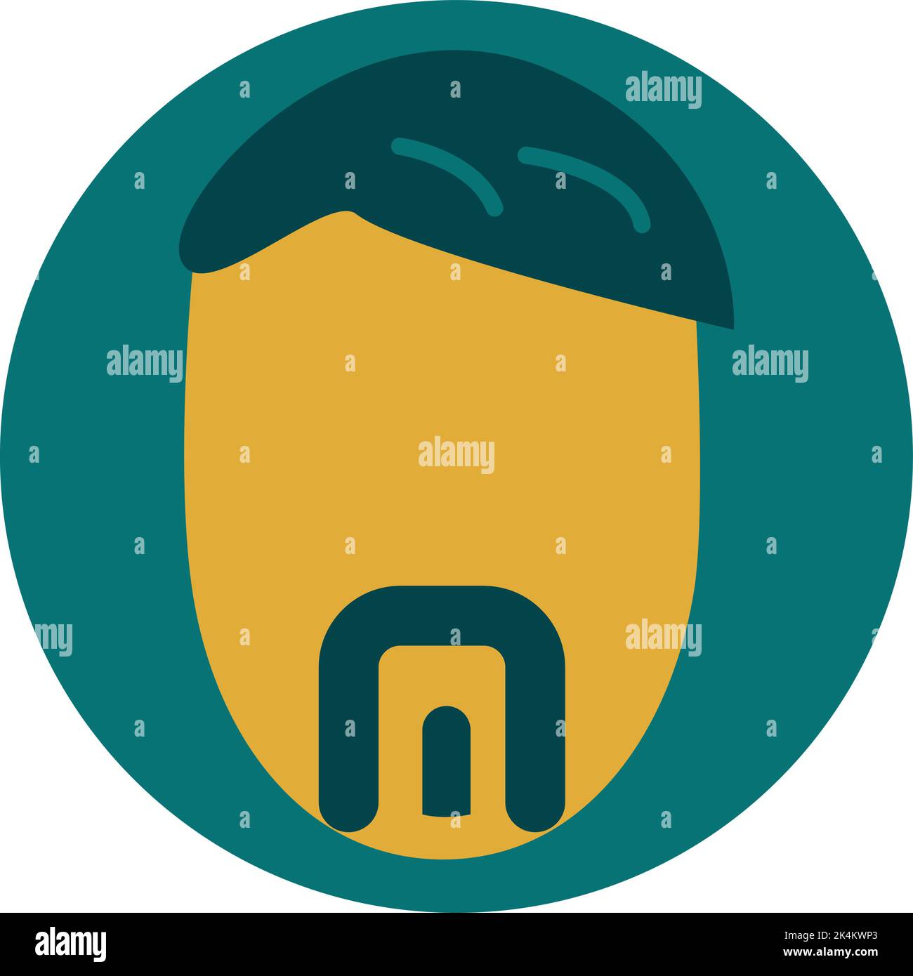 Japanesse moustache style, illustration, vector on a white background