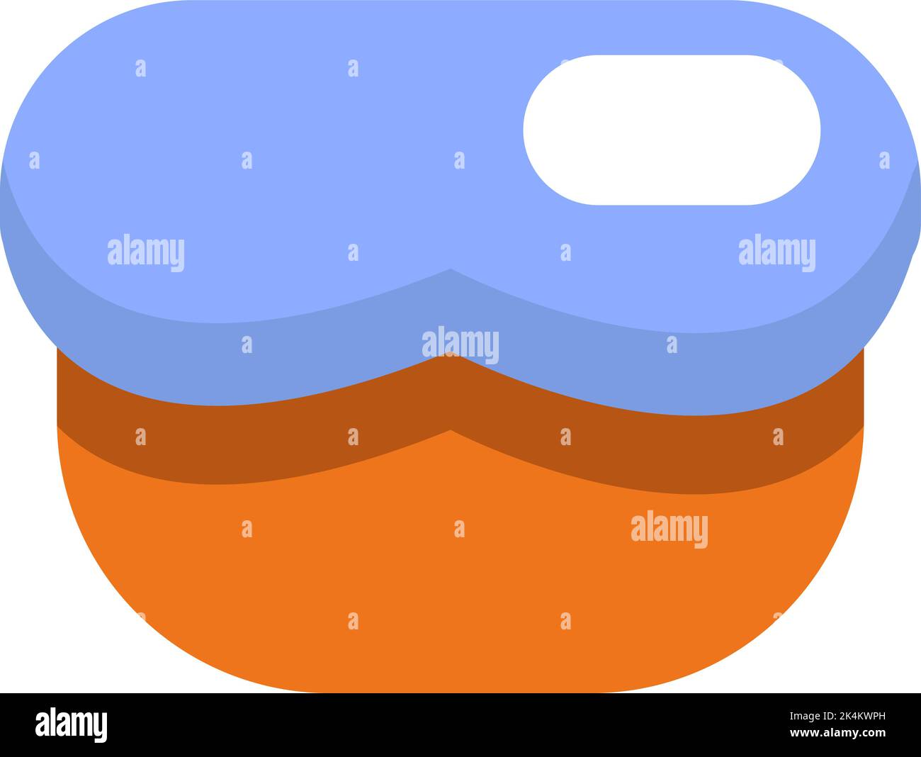 Cake with blue icing, illustration, vector on a white background Stock ...