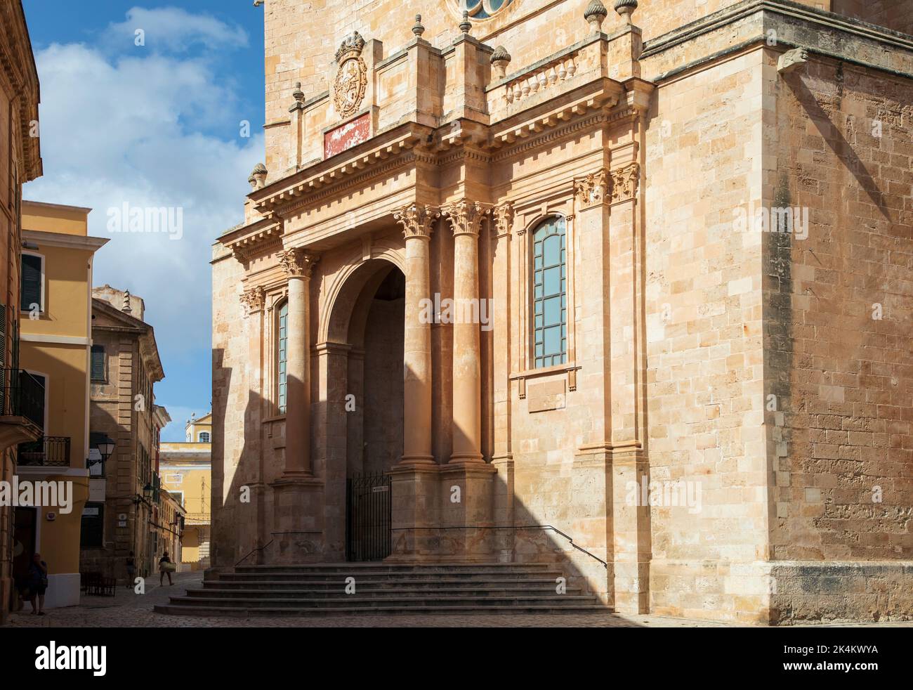 Ciutadella, Spain - September 6th, 2022: The Cathedral of Santa María de Ciutadella is one of the architectural highlights of the Balearic Islands Stock Photo