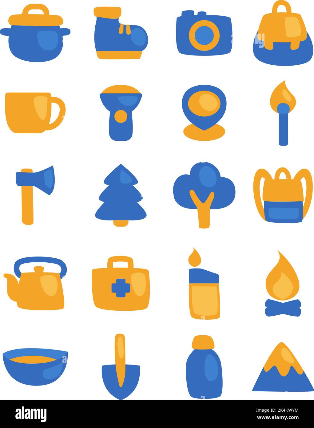 Camping day, illustration, vector on a white background. Stock Vector