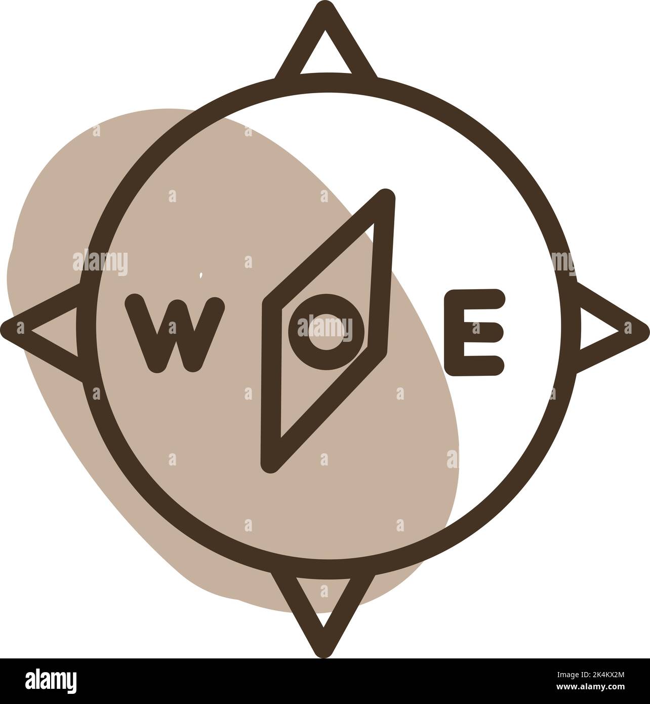 Camping compass, illustration, vector on a white background. Stock Vector