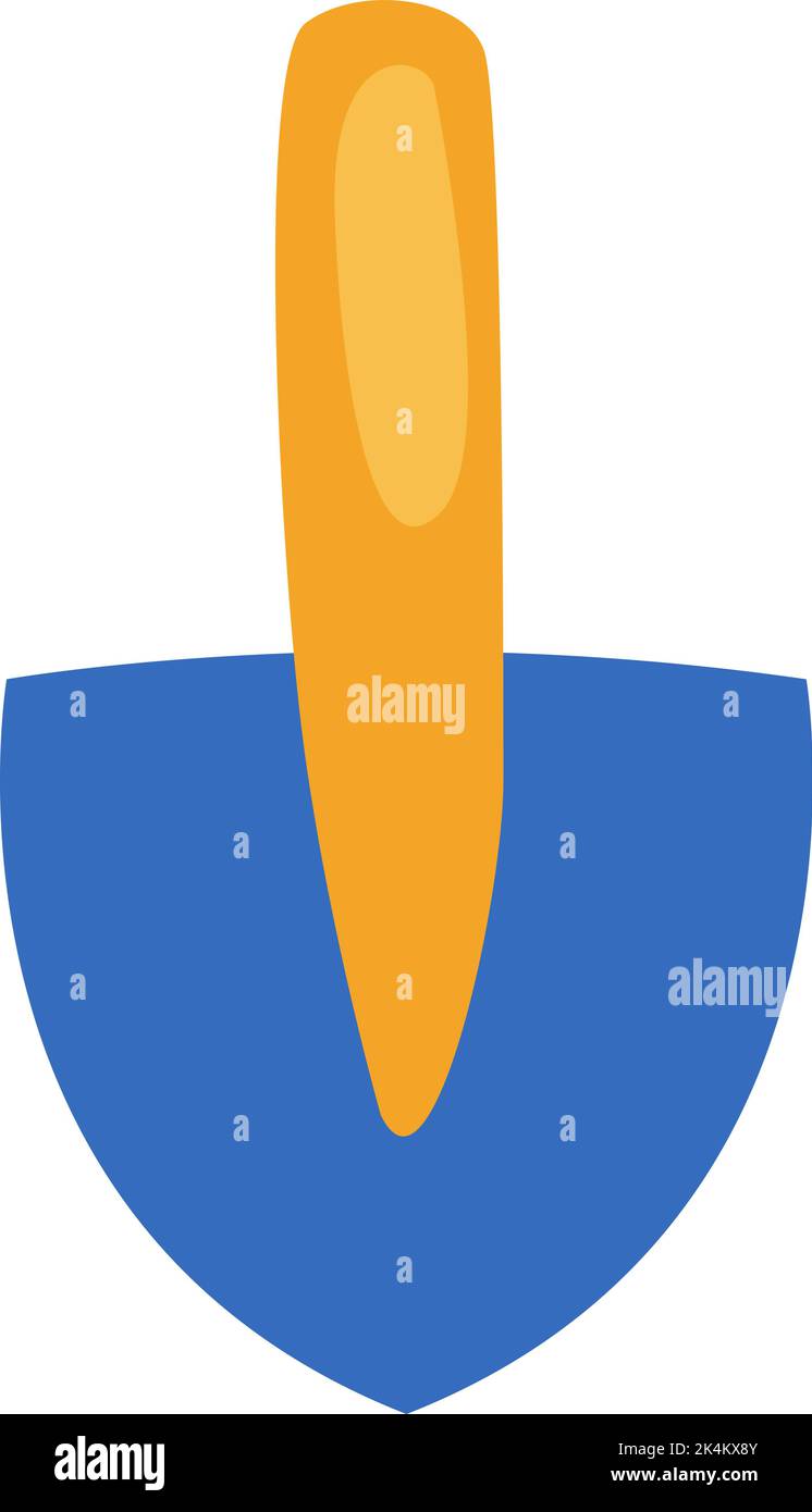 Blue camping showel, illustration, vector on a white background. Stock Vector