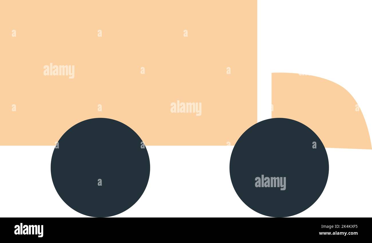 Light orange truck, illustration, vector on a white background Stock ...