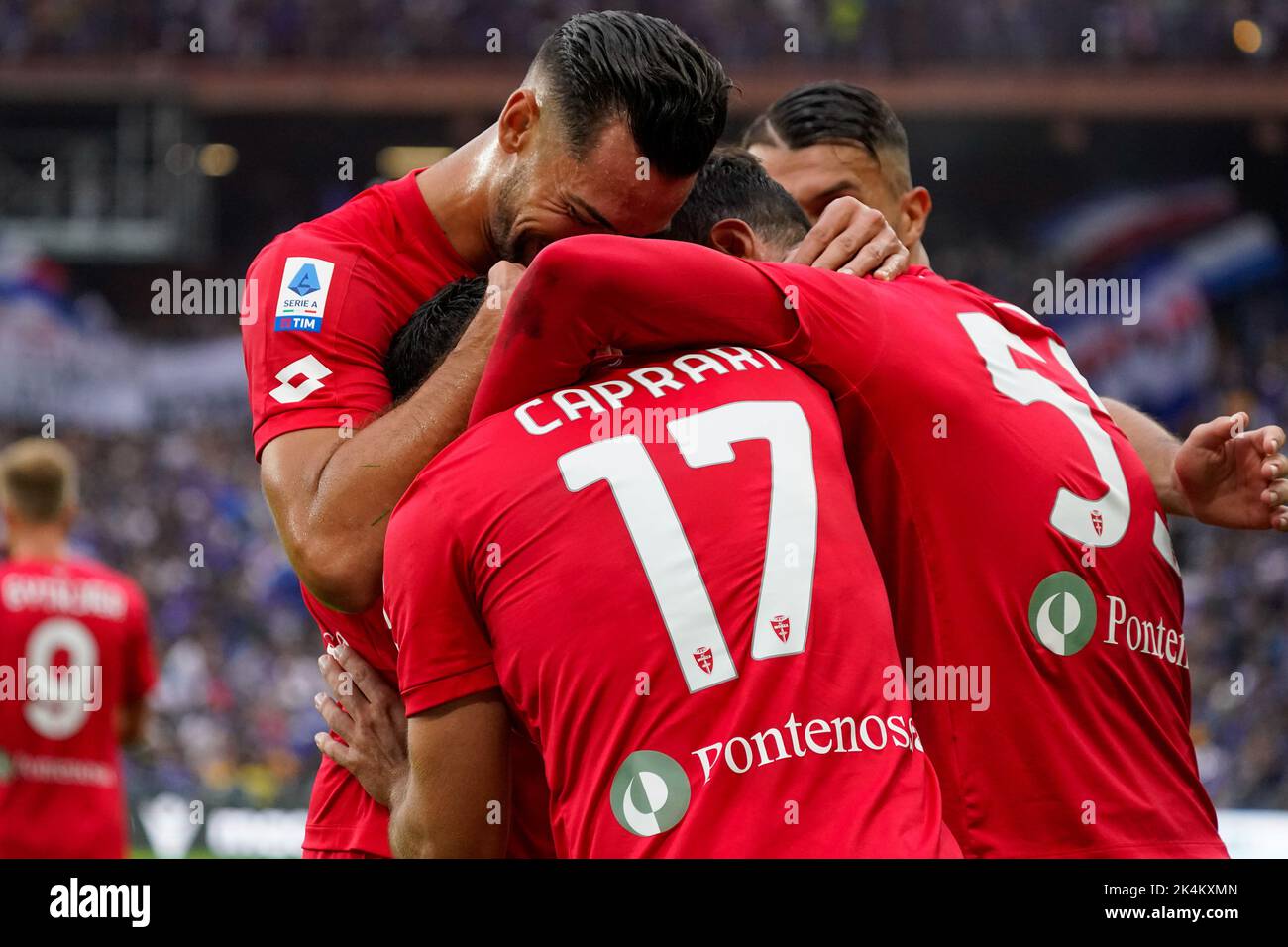 Team of AC Monza during the Italian championship Serie A football match between UC Sampdoria and AC Monza on October 2, 2022 at the Luigi Ferraris stadium in Genova, Italy - Photo: Morgese-rossini/DPPI/LiveMedia Stock Photo