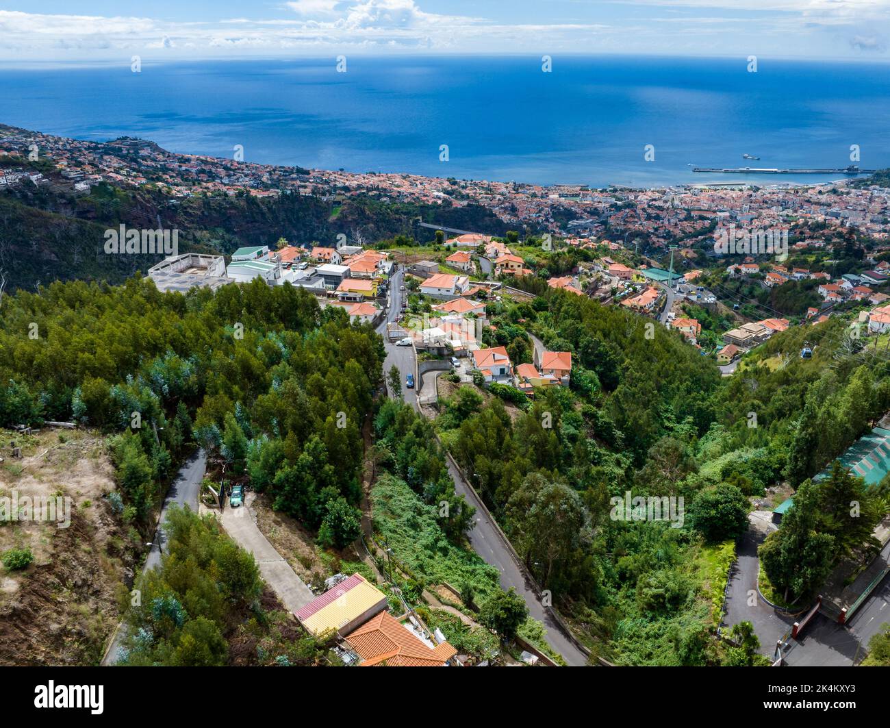 Funchal Aerial View. Funchal is the Capital and Largest City of Madeira Island, Portugal. Europe. - Stock Image