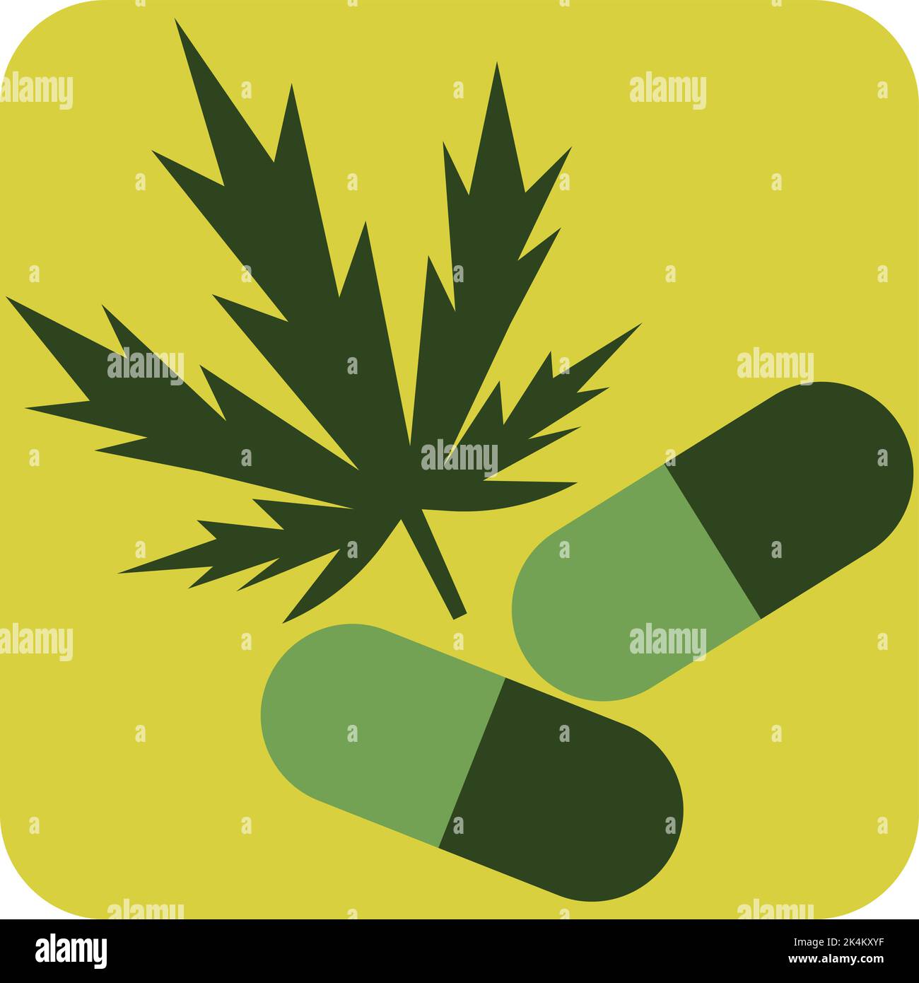 Cannabis pills, illustration, vector on a white background. Stock Vector