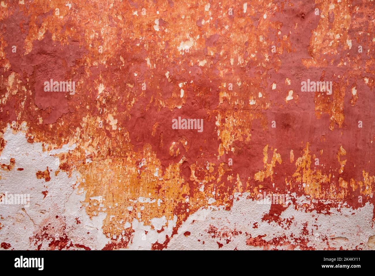Old wall with paint peeling off Stock Photo