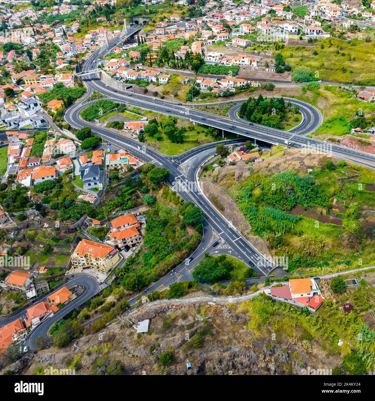 Funchal Aerial View. Funchal is the Capital and Largest City of Madeira Island, Portugal. Europe. - Stock Image
