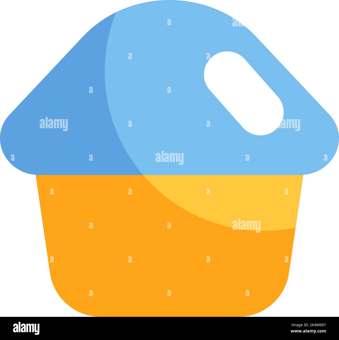 Muffin with blue glaze, illustration, vector on a white background. Stock Vector