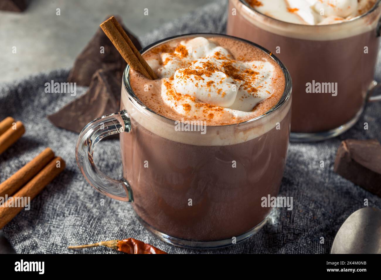 Homemade Spicy Mexican Hot Cocoa Chocolate with Cinnamon and Cayenne