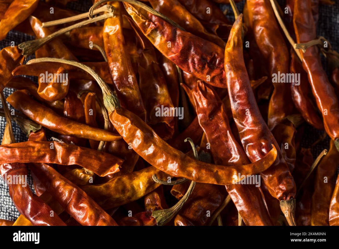Dry Red Organic Chile De Arbol Peppers in a Bunch Stock Photo Alamy