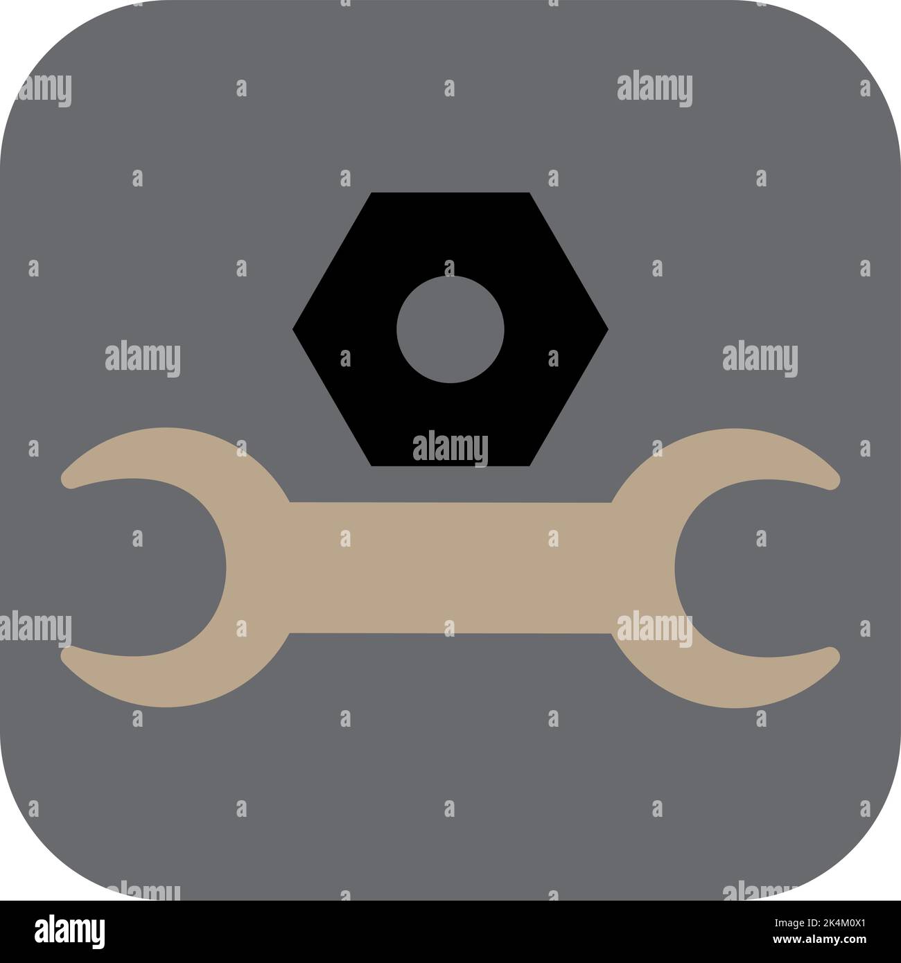 Engineering wrench, illustration, vector on a white background. Stock Vector