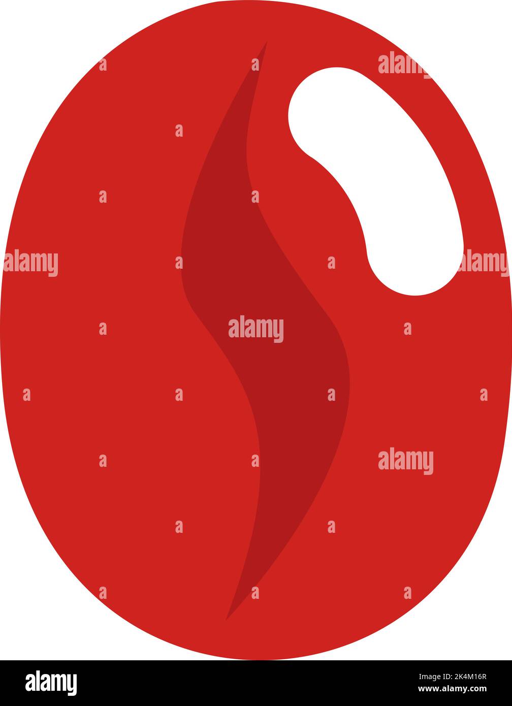 Red coffee bean, illustration, vector on a white background Stock ...