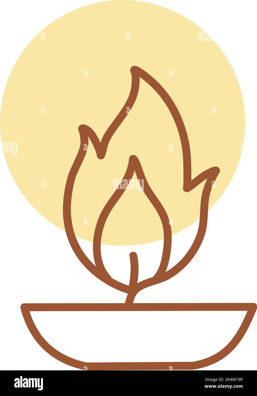 Orange candle, illustration, vector on a white background Stock Vector