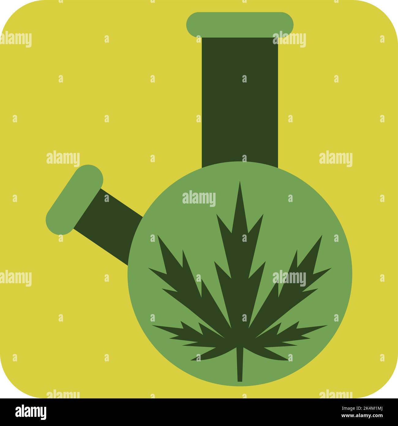 Cannabis bong, illustration, vector on a white background. Stock Vector