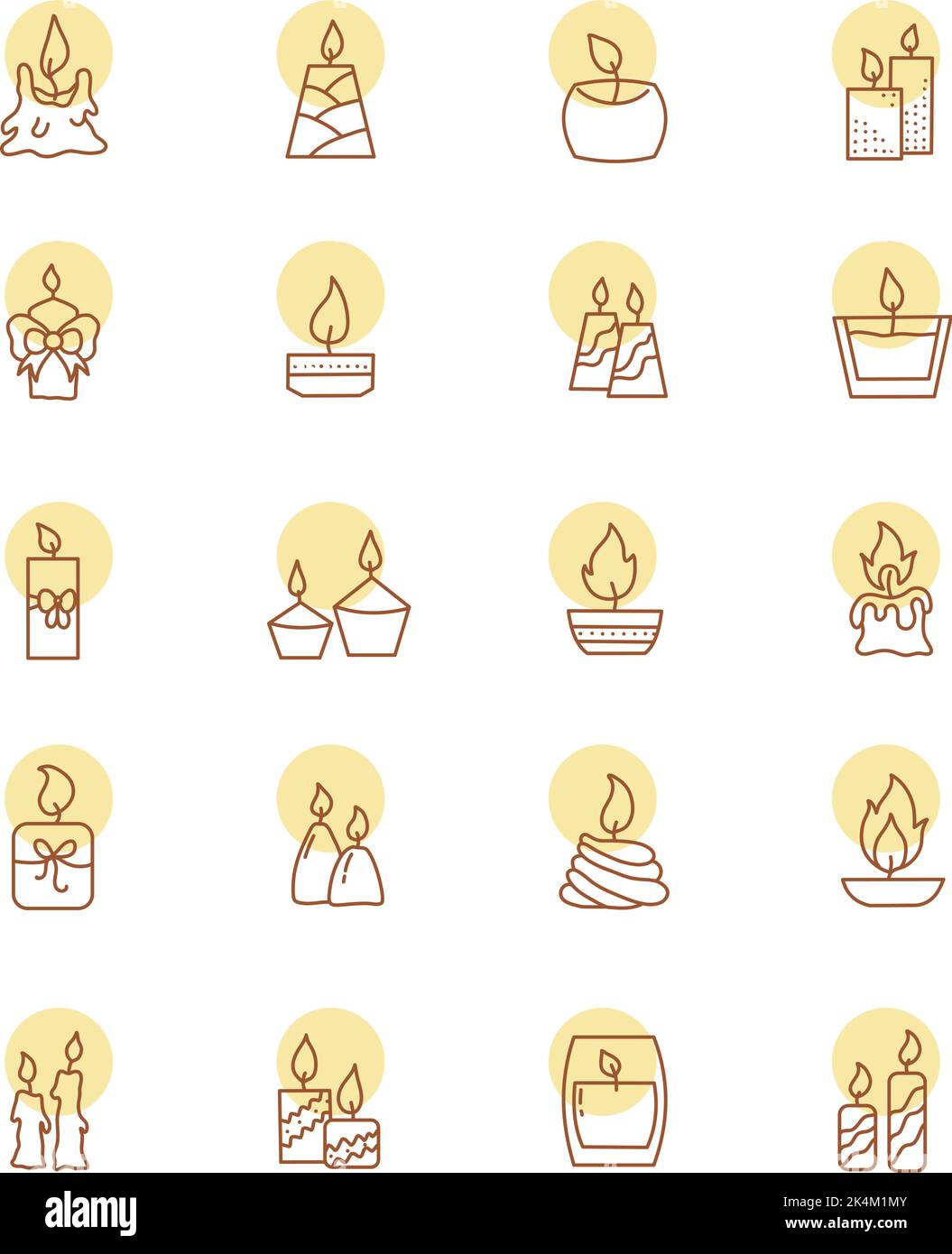 Burning candles, illustration, vector on a white background. Stock Vector