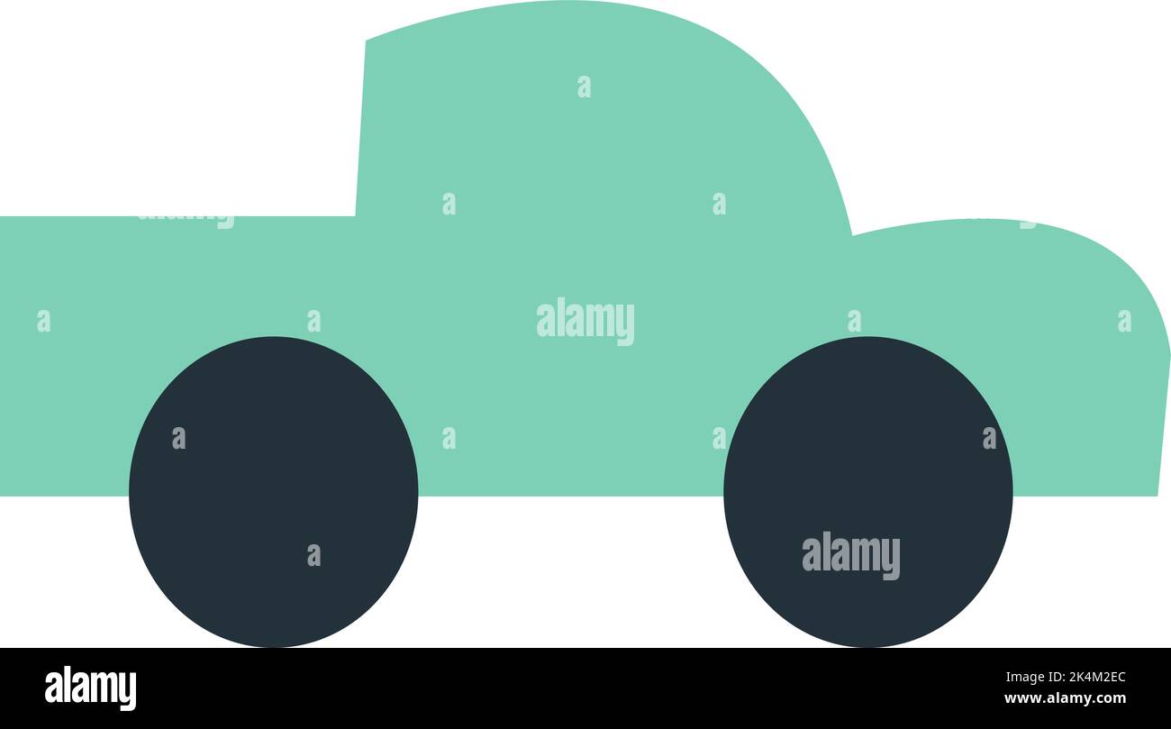 Mint green car toy, illustration, vector on a white background Stock